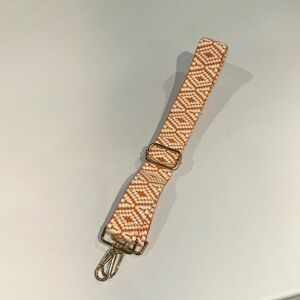 NWT cotton woven 52 in bag strap in orange  and white  southwest motif…